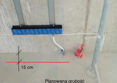 Ogrodu wertykalny - głębokość planowanej zabudowy