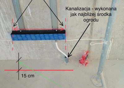 Wewnętrzny ogród wertykalny - kanalizacja do zabudowy
