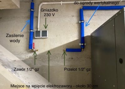 Wewnętrzny ogród wertykalny - przygotowanie miejsca na sterowanie