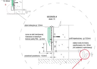 Odpływ do kanalizacji w ścianie - syfon