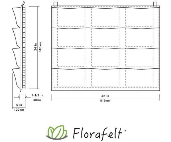 Florafelt panel for green wall - technical specification