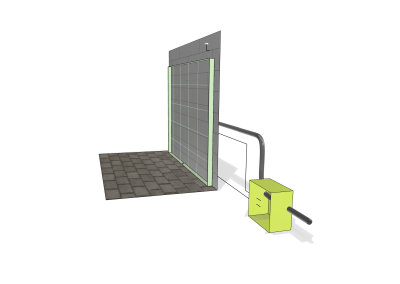 Zewnętrzna zielona ściana od punktu 0 - posadzki - przekrój