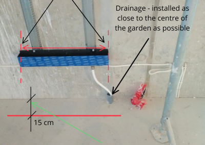 Drainage for the enclosed indoor vertical garden
