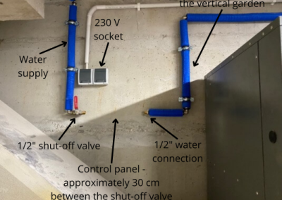 Method of preparing the location for the control system of an indoor vertical garden