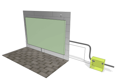 Outdoor green wall above ground level - option one 1