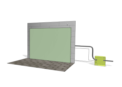 Outdoor green wall from point 0 - floor level