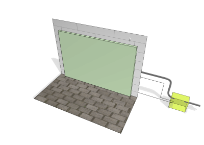 Outdoor green wall from point 0 - ground level