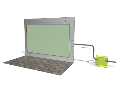 Green wall above ground level - option two