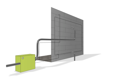 Green wall above ground level - option two - back view