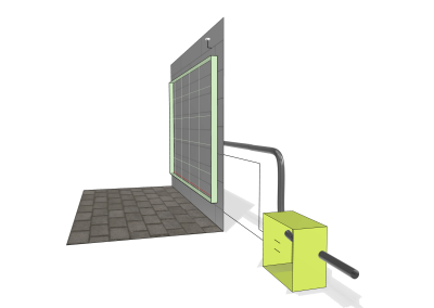 Green wall above ground level - option two - cross-section 1